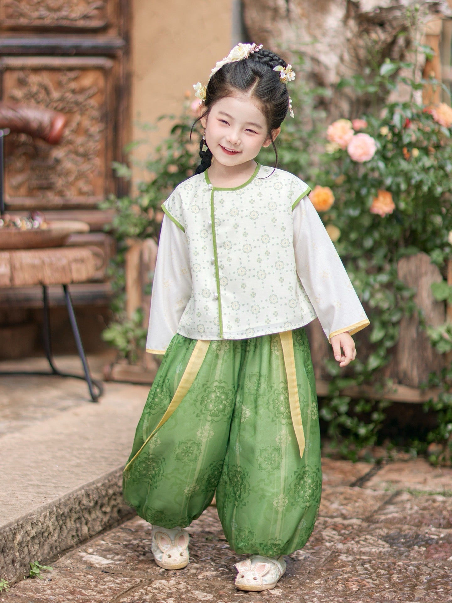 JXGX Celadon Verse 2-Piece Girl’s Set ---DianCui