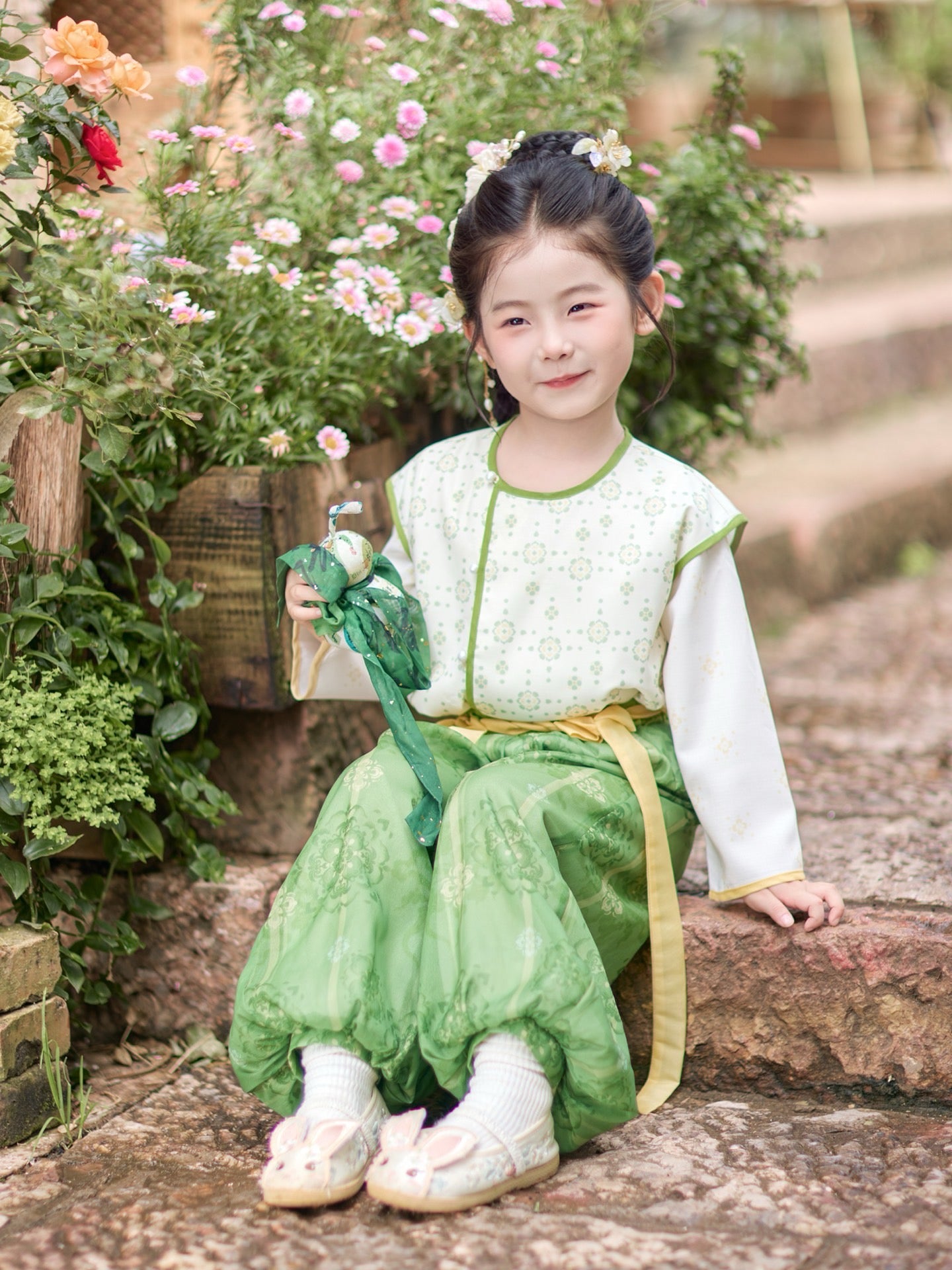 JXGX Celadon Verse 2-Piece Girl’s Set ---DianCui