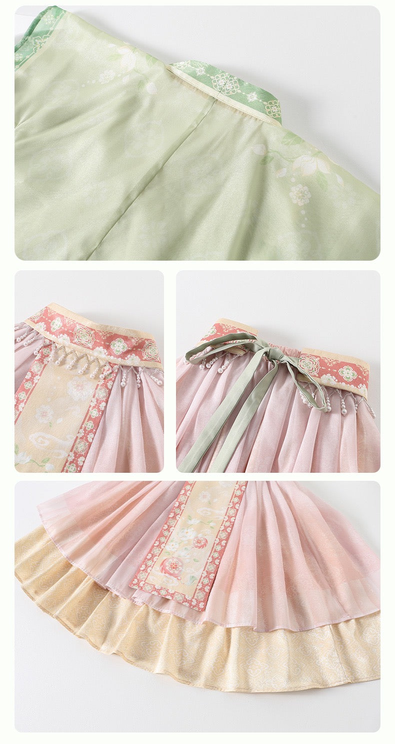 JXGX A Fairy Tale in Pink & Jade 2-Piece Girl’s Set ---QingXiao