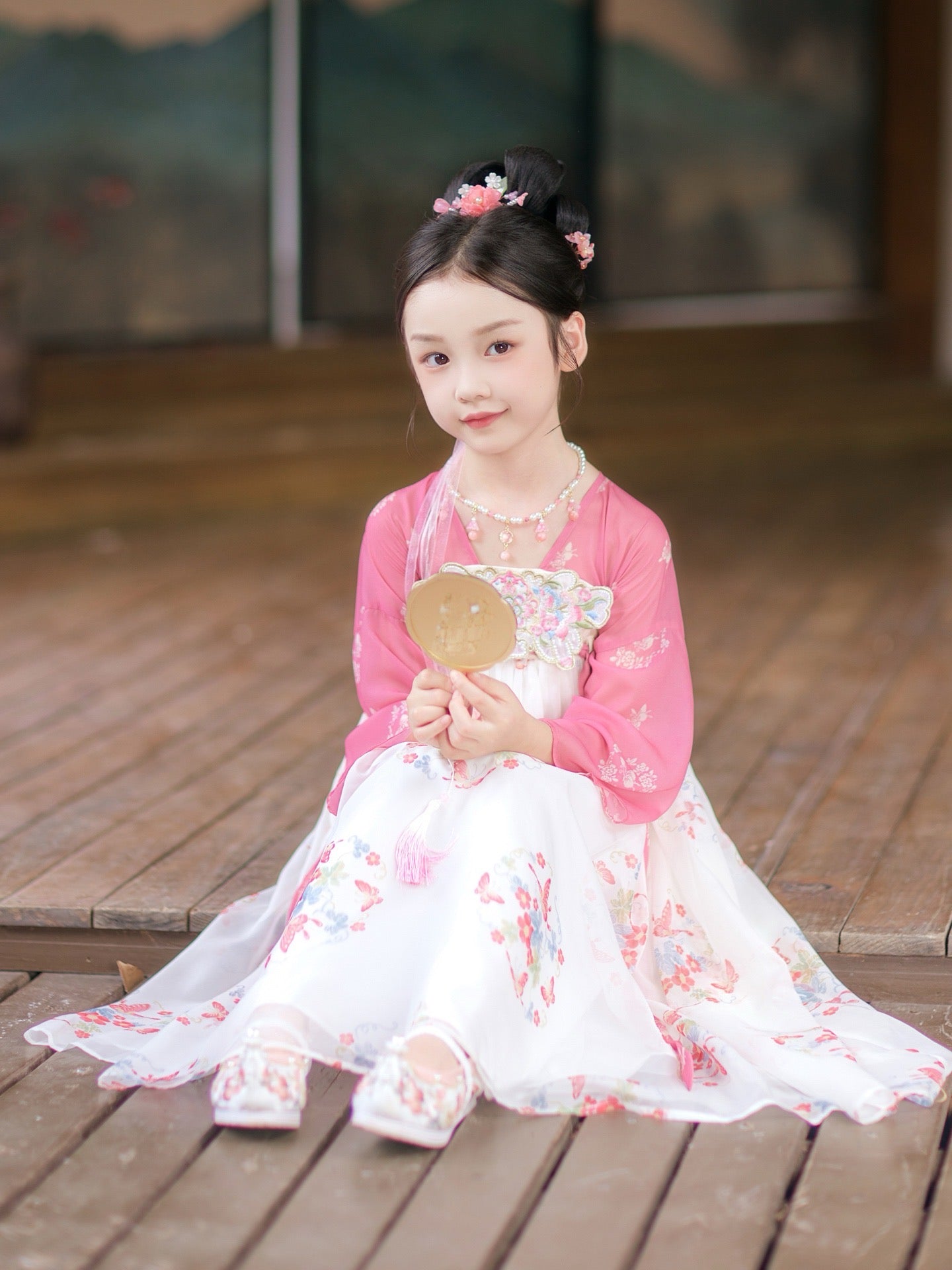 JXGX Blossom & Butterfly Girls' Hanfu Dress ---YuTing