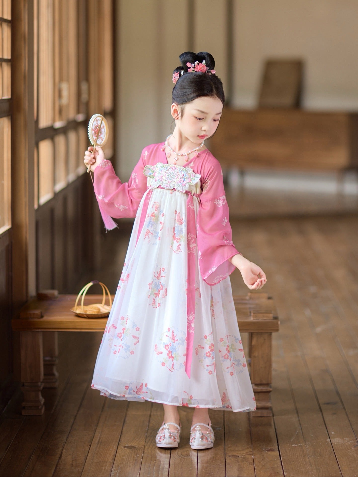 JXGX Blossom & Butterfly Girls' Hanfu Dress ---YuTing