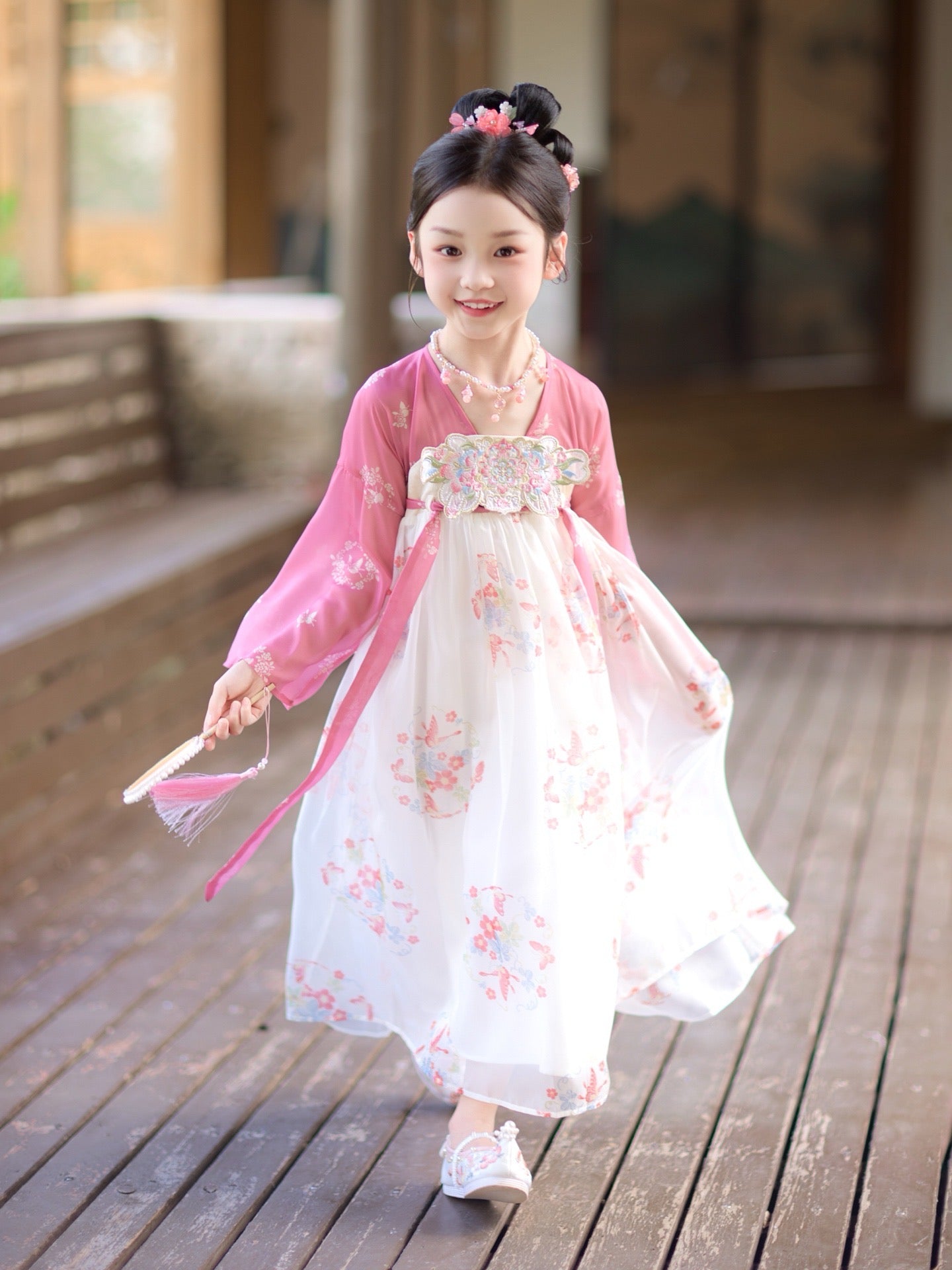 JXGX Blossom & Butterfly Girls' Hanfu Dress ---YuTing