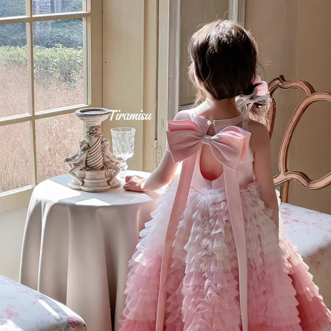 Tiramisu Girls Blush Petal Princess Gown  (100-150/3y-12y)