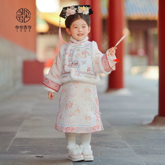 Ensemble de vêtements pour fille du Nouvel An chinois JXGX --- Hewu