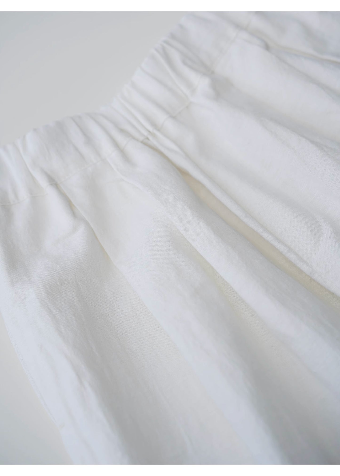 MaNa Cropped Cotton-linen White Balloon Pants