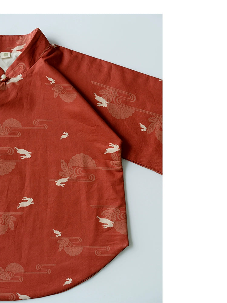 MaNa Kids Chinese New Year Red Wide Sleeve Shirt