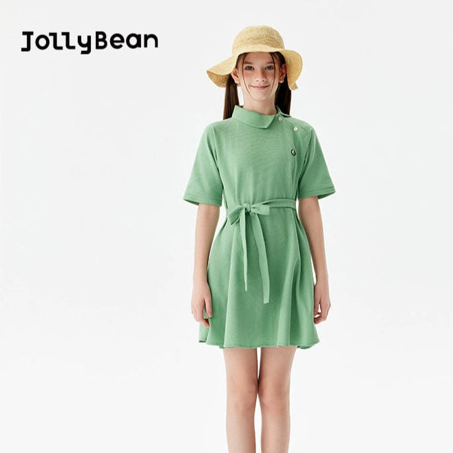 JollyBean Girls' Polo Dress – Belted Summer Shirt Dress (120-170/ 5y-Adult)