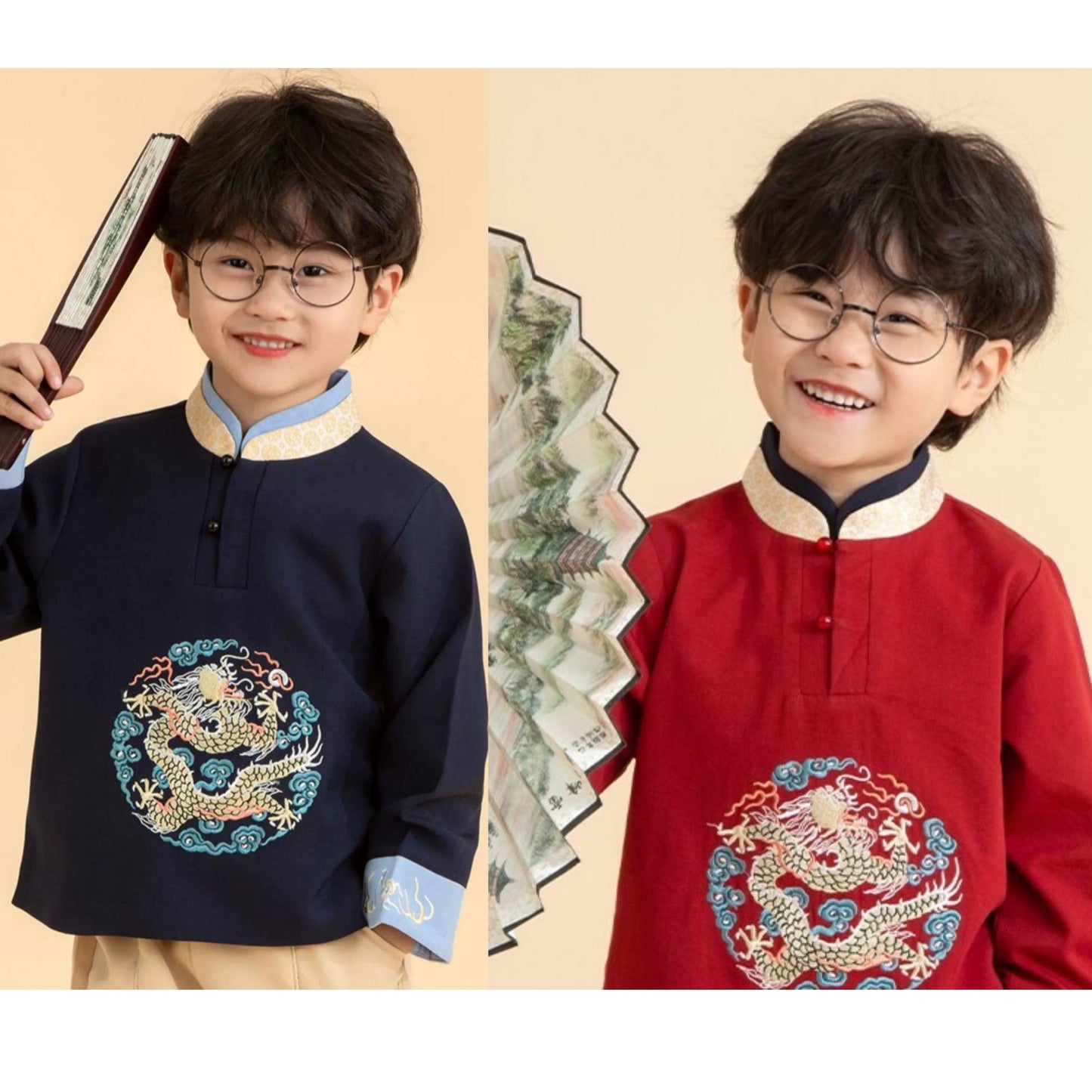 JXGX Fall/Spring Chinese New Year Boy Top Shirt ---Jingyuan