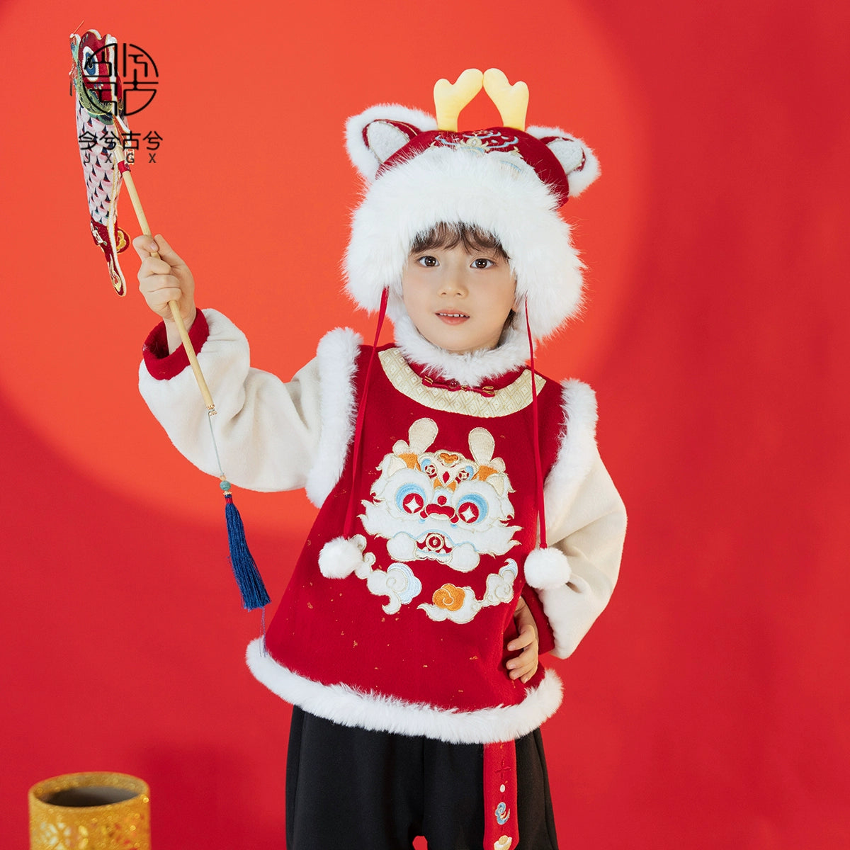 JXGX Chinese New Year Boys Fleece Jacket---Yuze