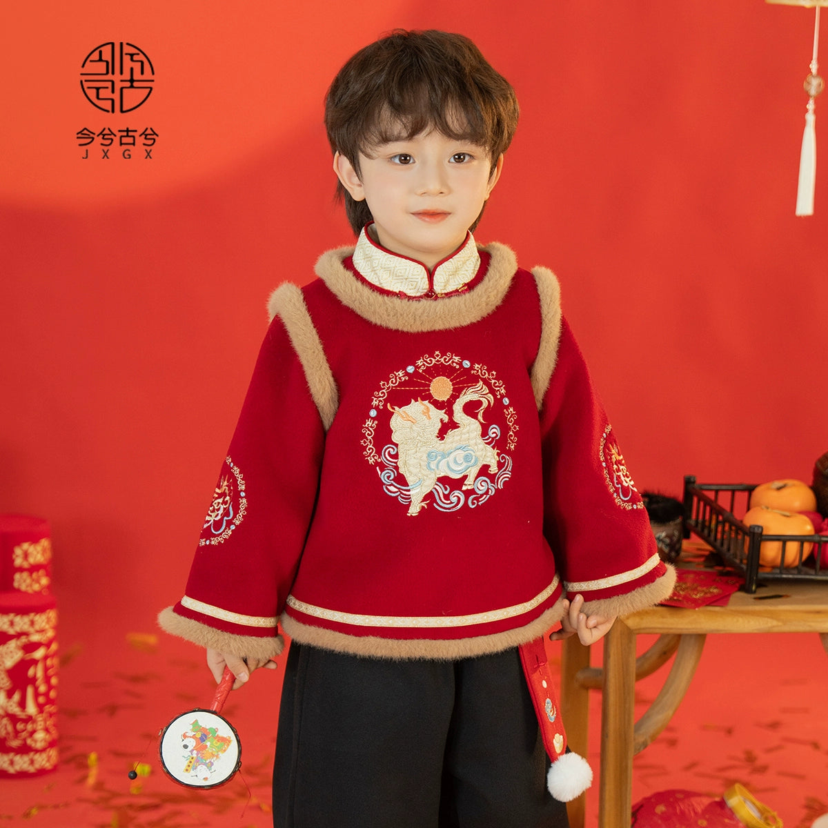 JXGX Chinese New Year Boys Fleece Jacket ---Zongyu