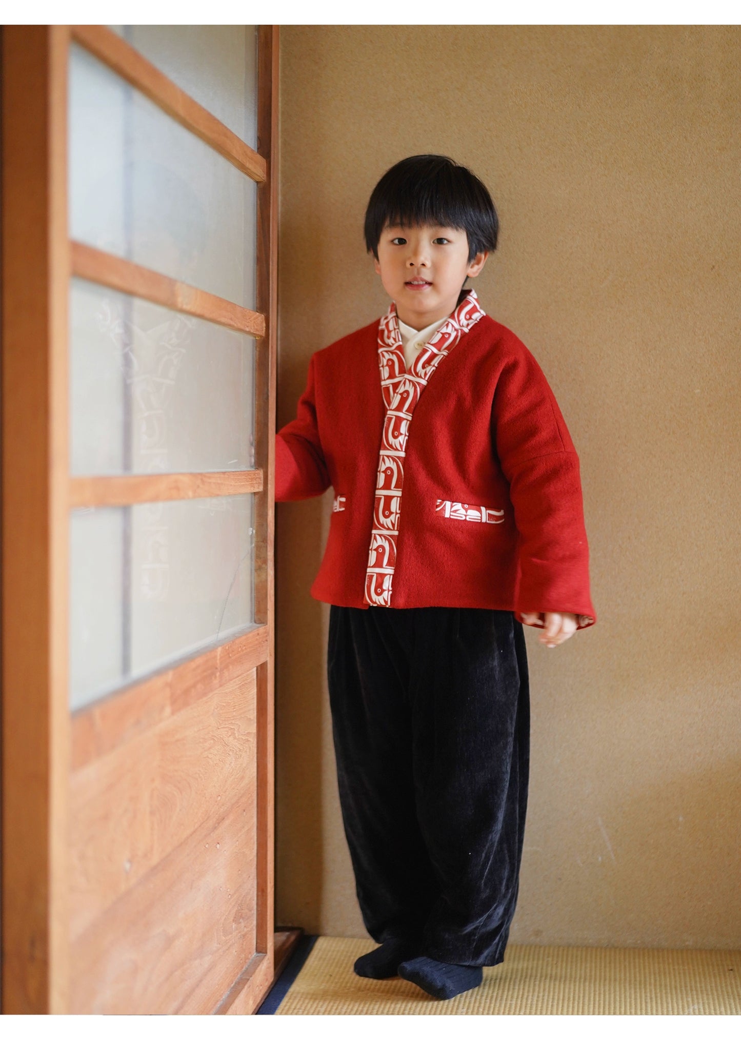 MaNa 100% Wool Chinese New Year Kids Red Jacket