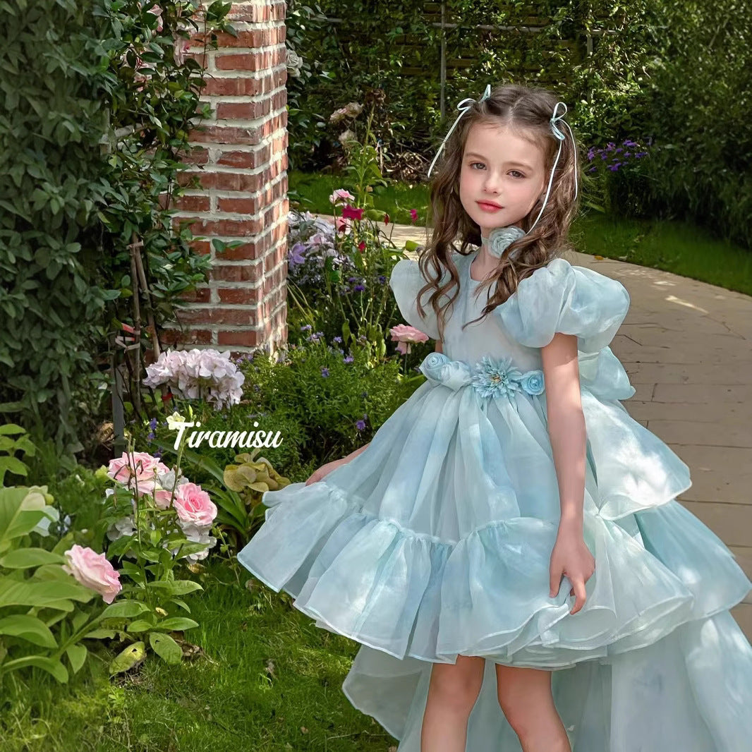 Tiramisu Girls' Aqua Garden Fairy Gown  (100-150/3y-12y)