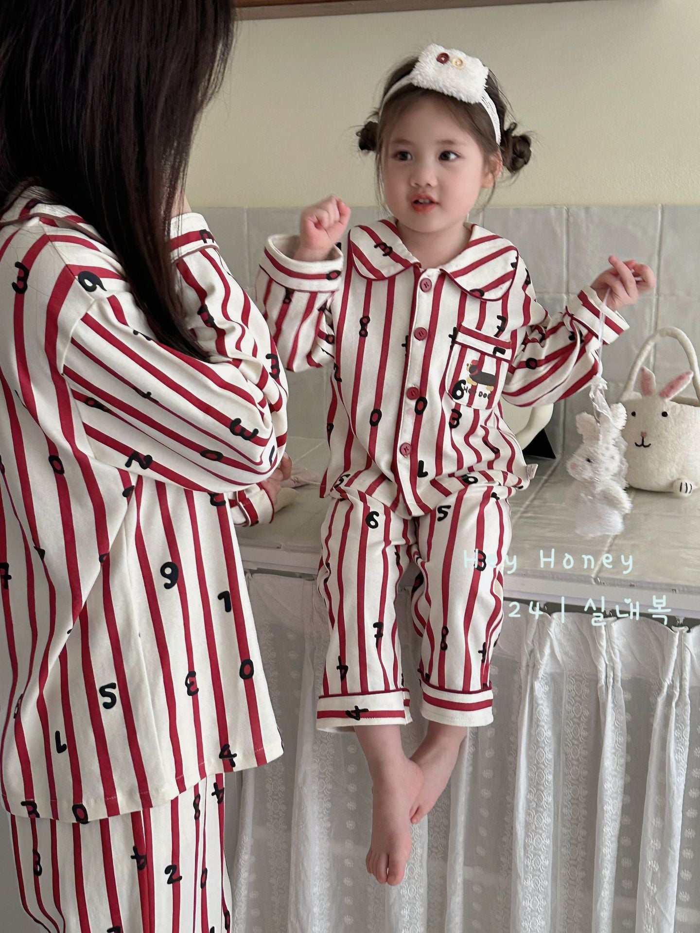 DXJ Family-Matching Carton Cotton Pyjamas Set