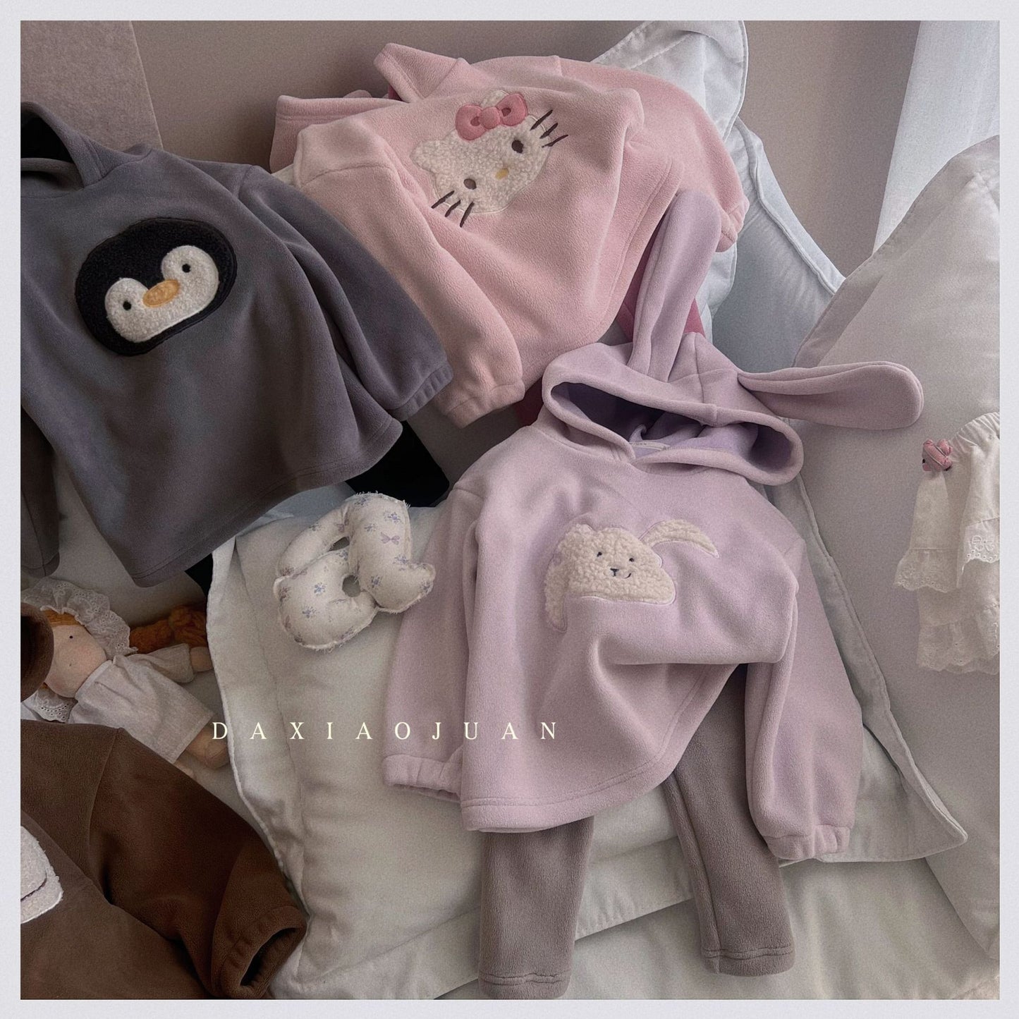 DXJ Whimsy Warmth: Kids' Hoodie Set Collection