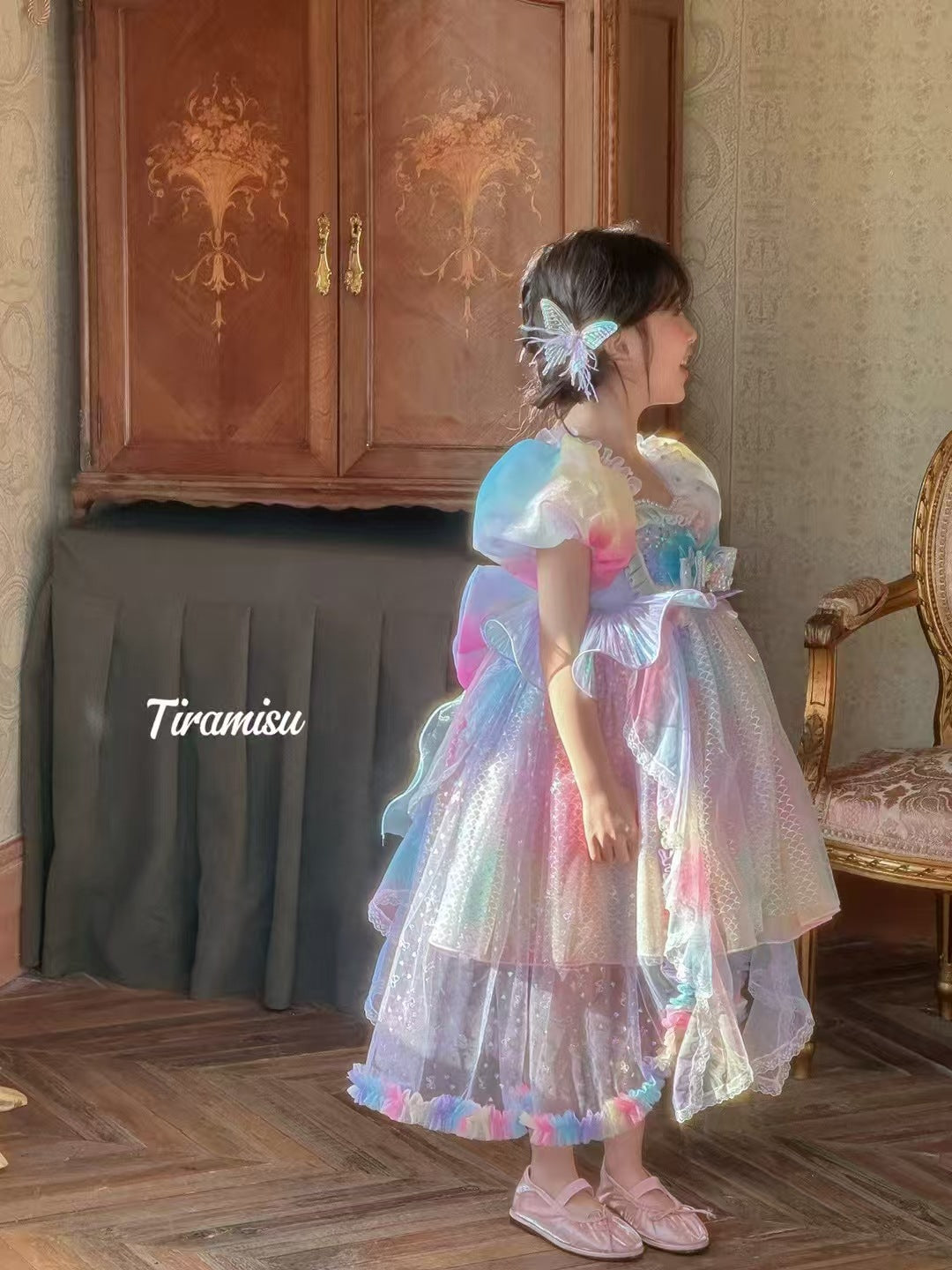 Tiramisu Girls Enchanted Rainbow Princess Dress (100-150/3y-12y)