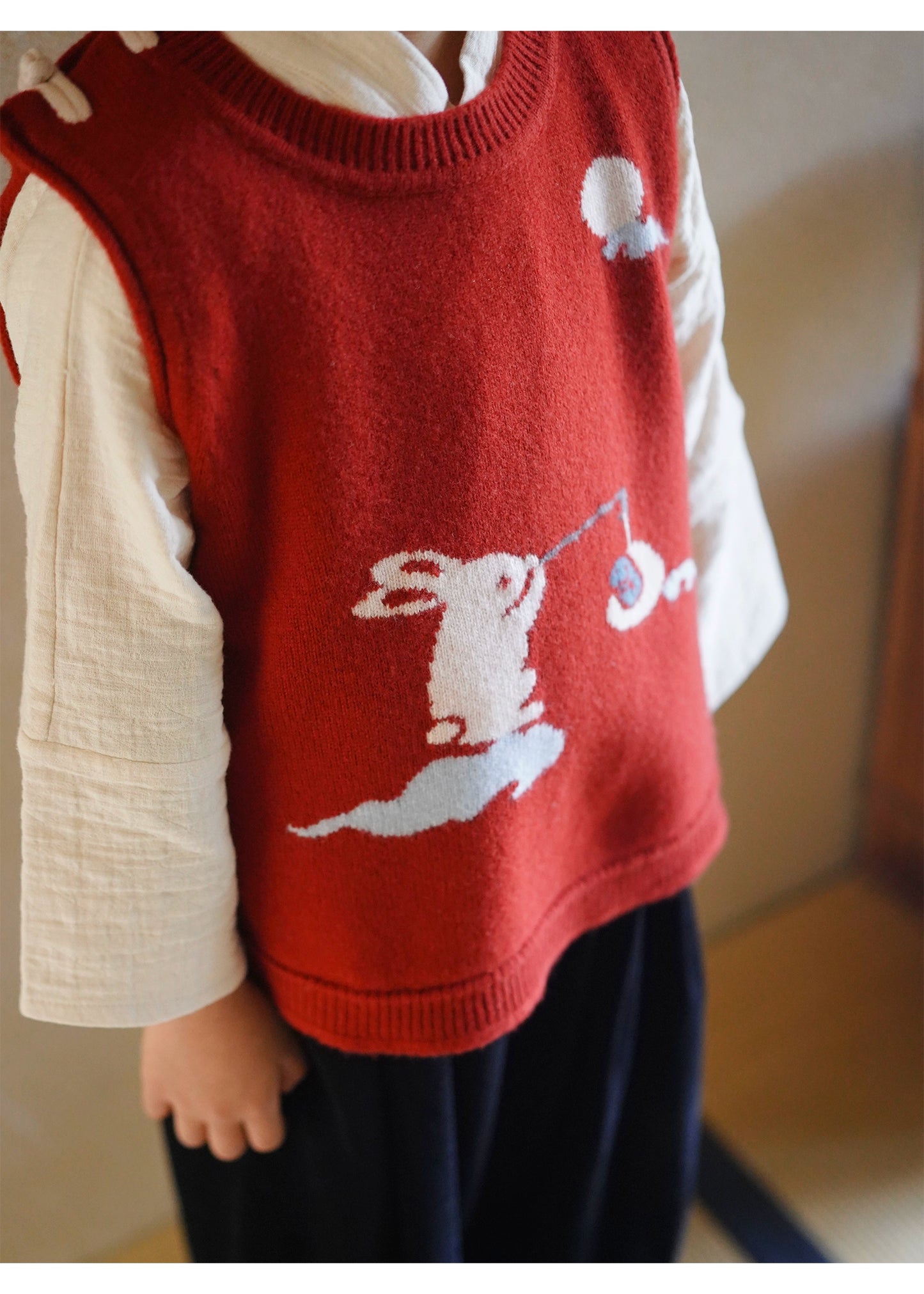 MaNa  Chinese New Year Toddler Knitted Wool Vest