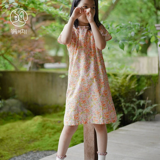 Mana Girls Floral Cotton Cheongsam