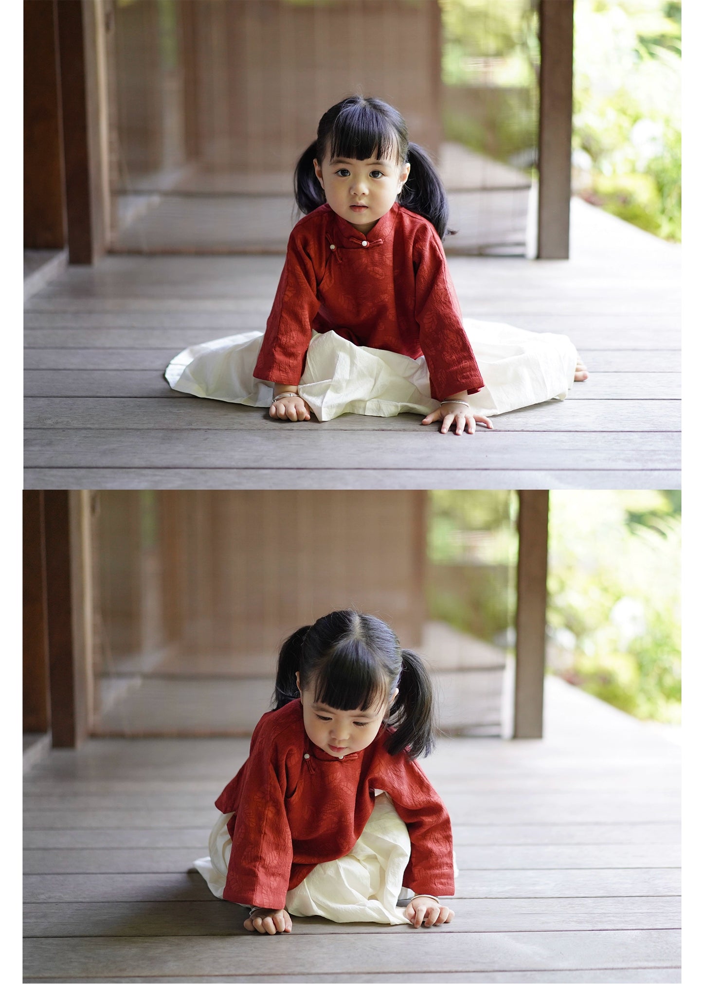 MaNa Kids Red Leaf Chinese Style Blouse ---Chinese New Year