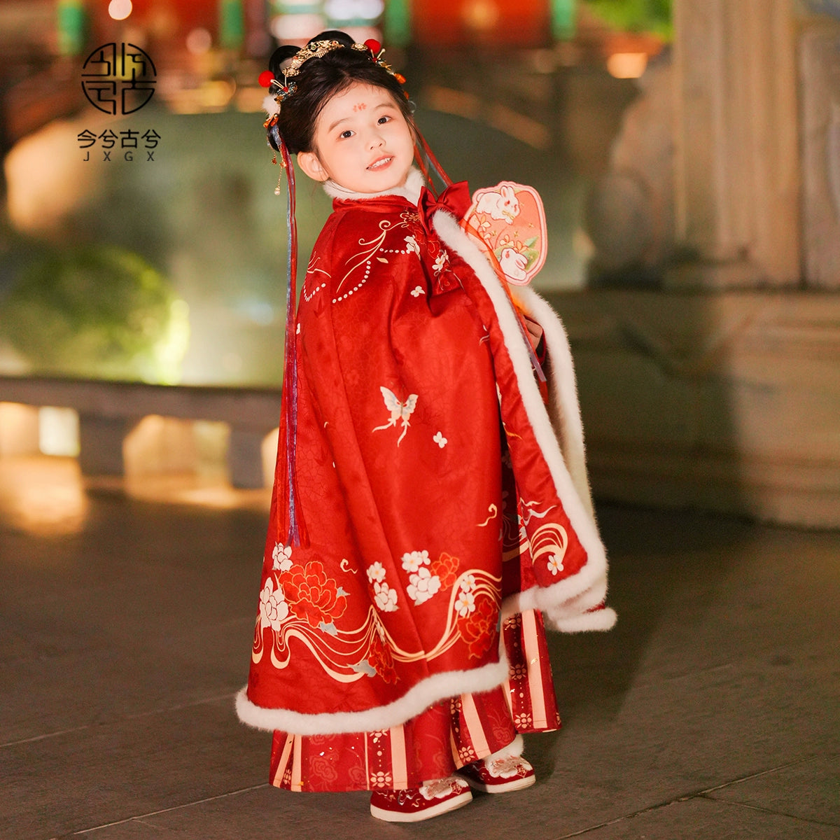 JXGX Chinese New Year Girl Red Cape ---Yunfei