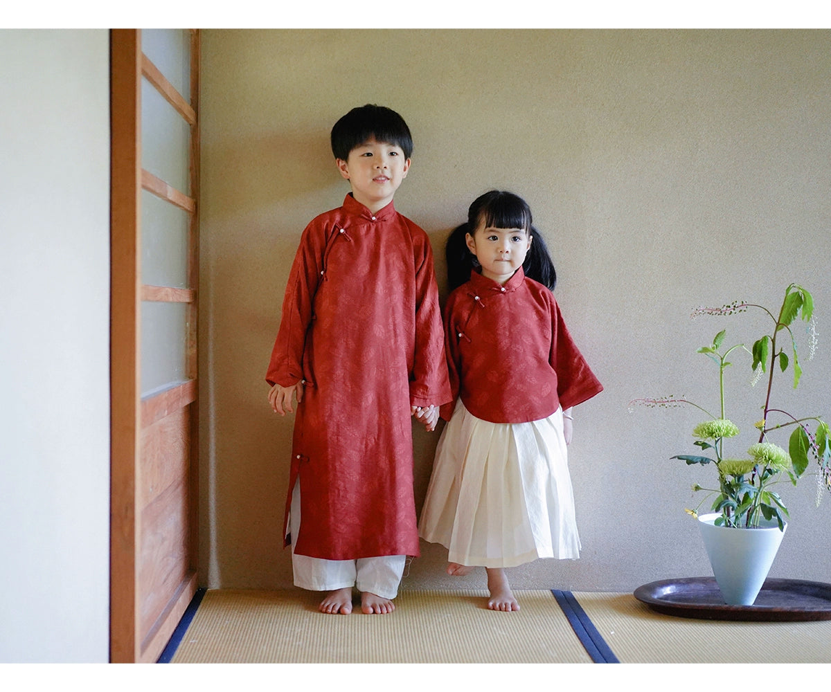 MaNa Kids Red Leaf Chinese Style Blouse ---Chinese New Year