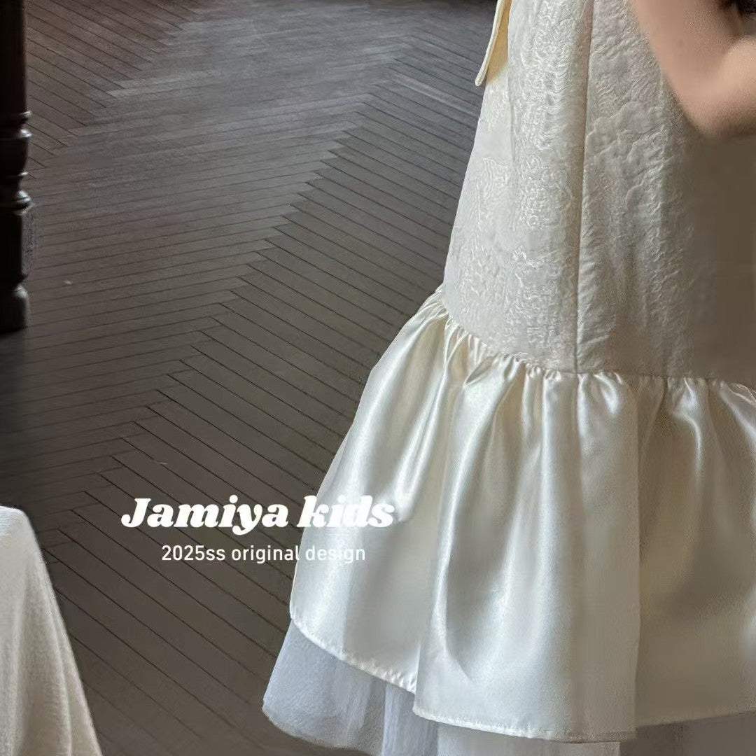 JAMIYA Ivory Bow Blossom Dress (100-150/3y-12y)