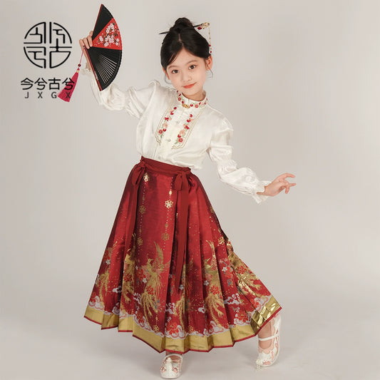 Ensemble de vêtements pour fille du Nouvel An chinois automne/printemps JXGX - Chaofeng