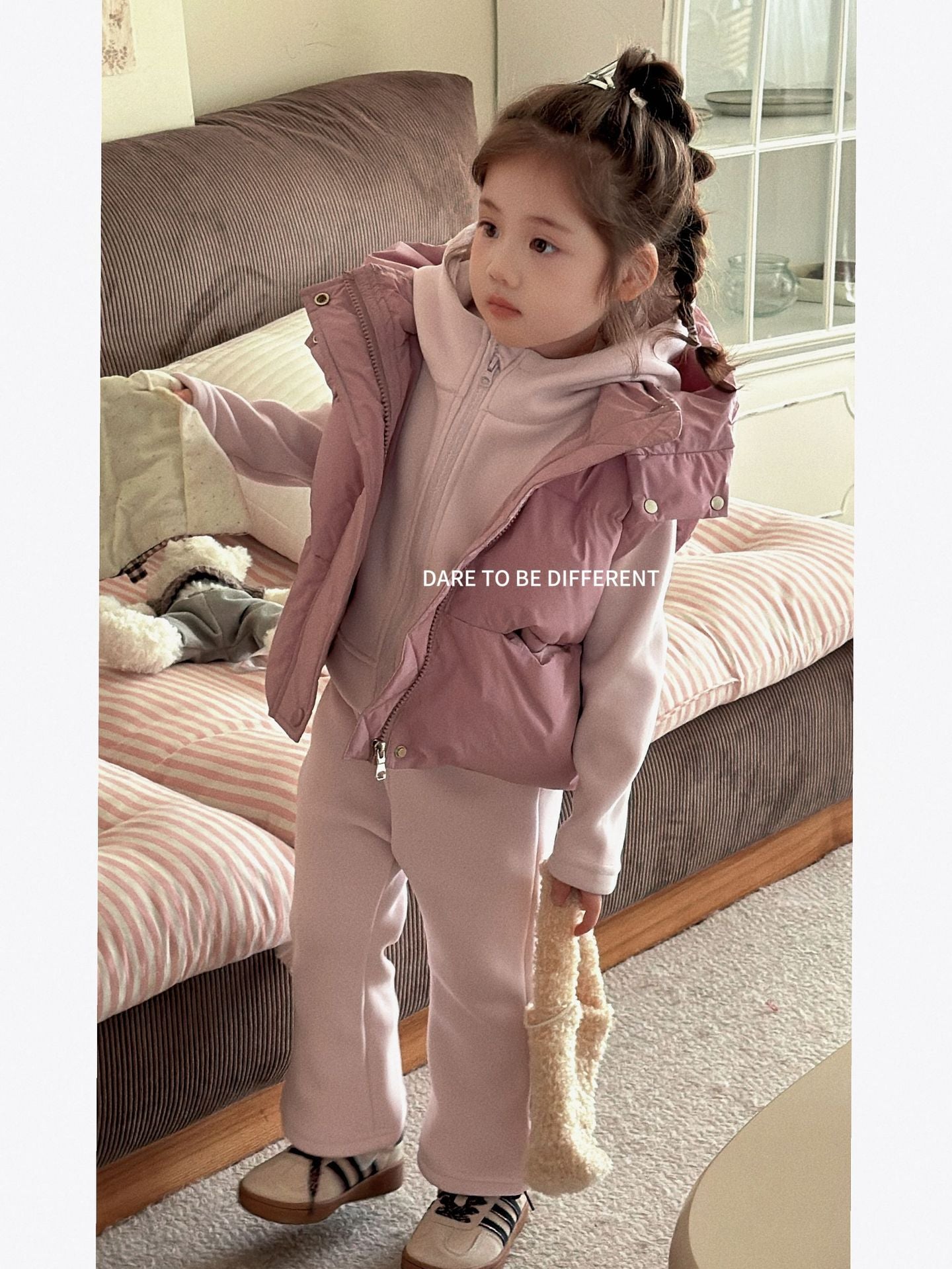 DXJ Cozy Fleece: Girls‘ Warm Tracksuit Set