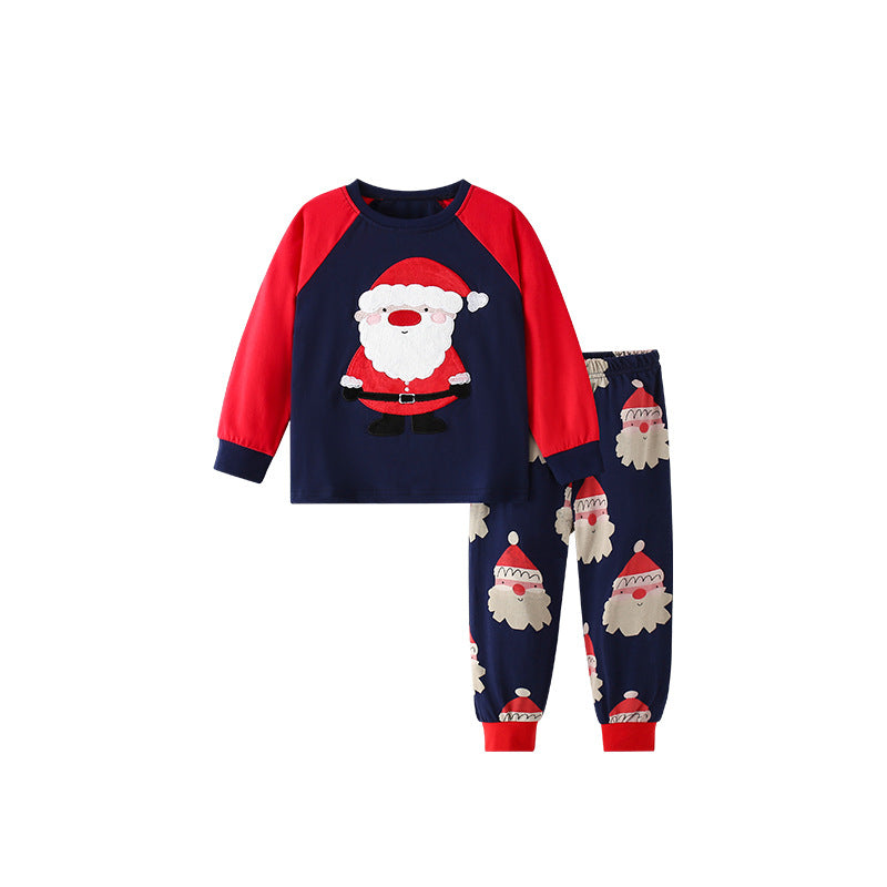 Christmas Children's Loungewear Suit Round Neck Soft Comfortable Kids Pajama Set