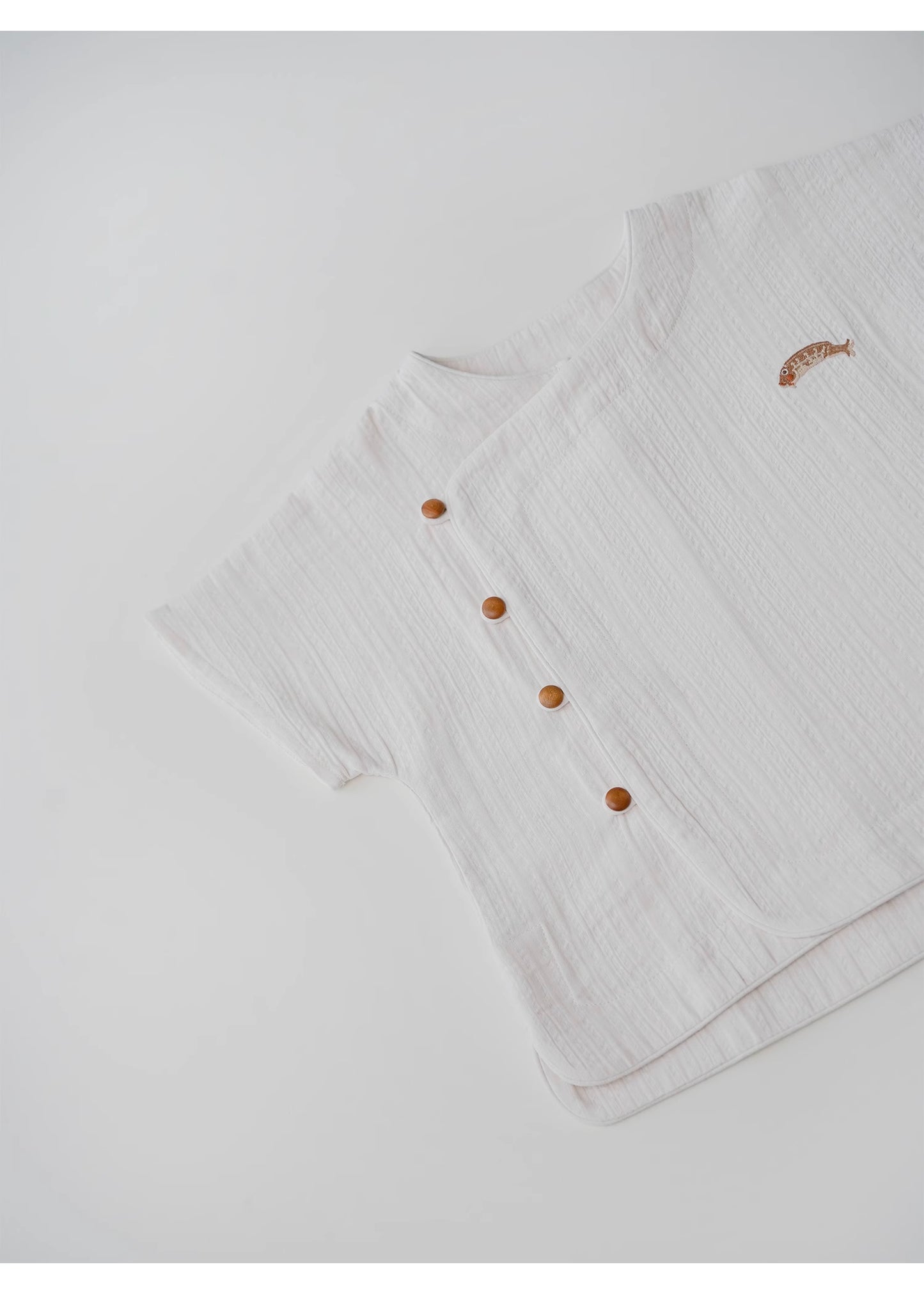 Mana Kids Little Fish Embroidered Shirt