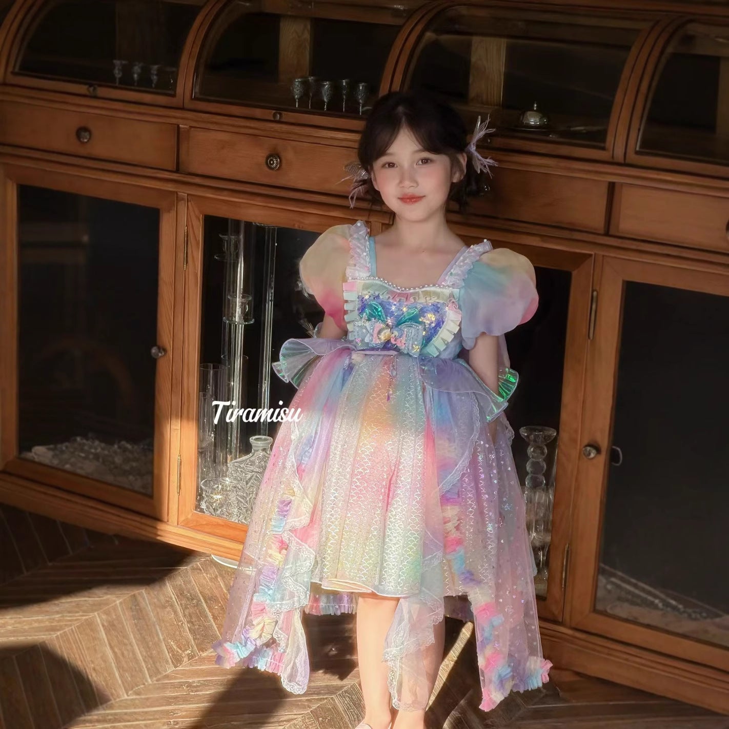 Tiramisu Girls Enchanted Rainbow Princess Dress (100-150/3y-12y)