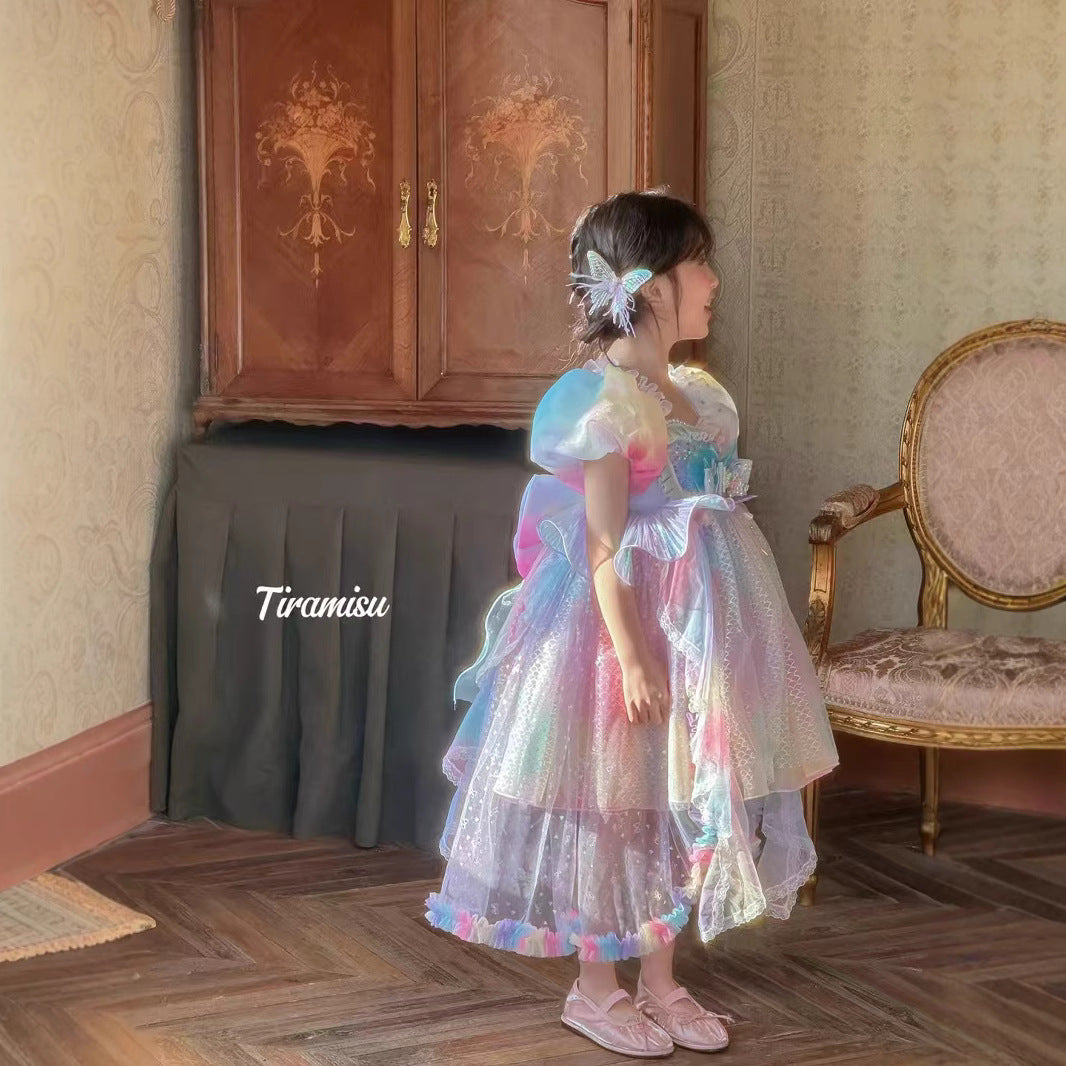 Tiramisu Girls Enchanted Rainbow Princess Dress (100-150/3y-12y)