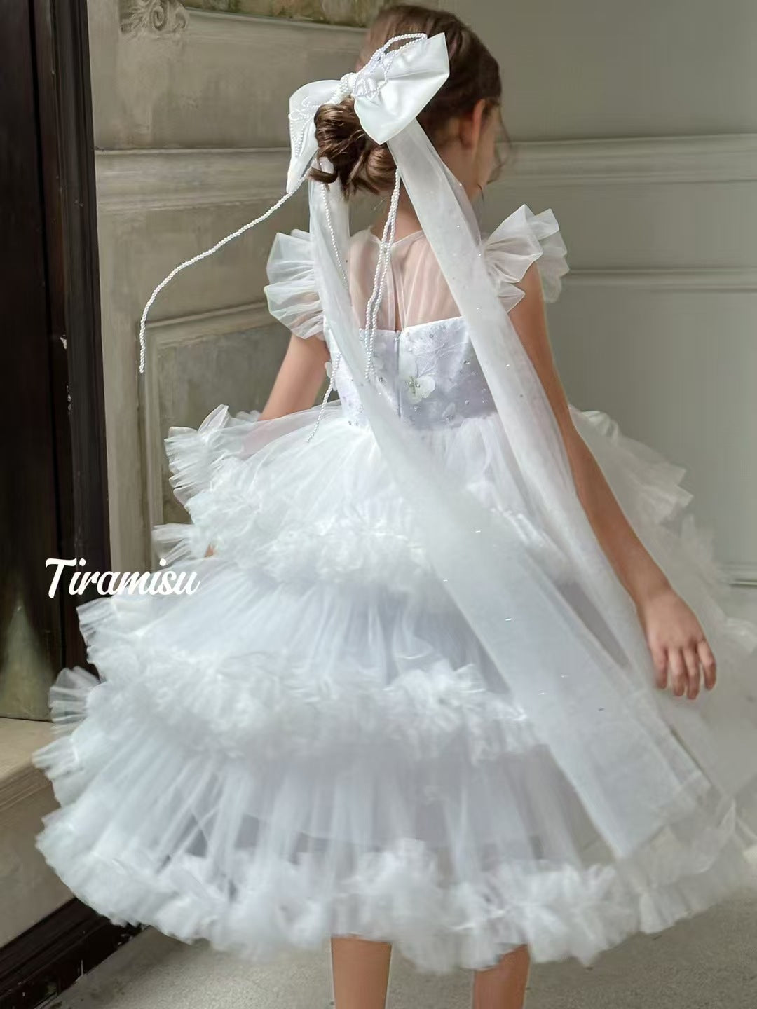 Tiramisu Girls White Dream Dress (100-150/ 3y-12y)