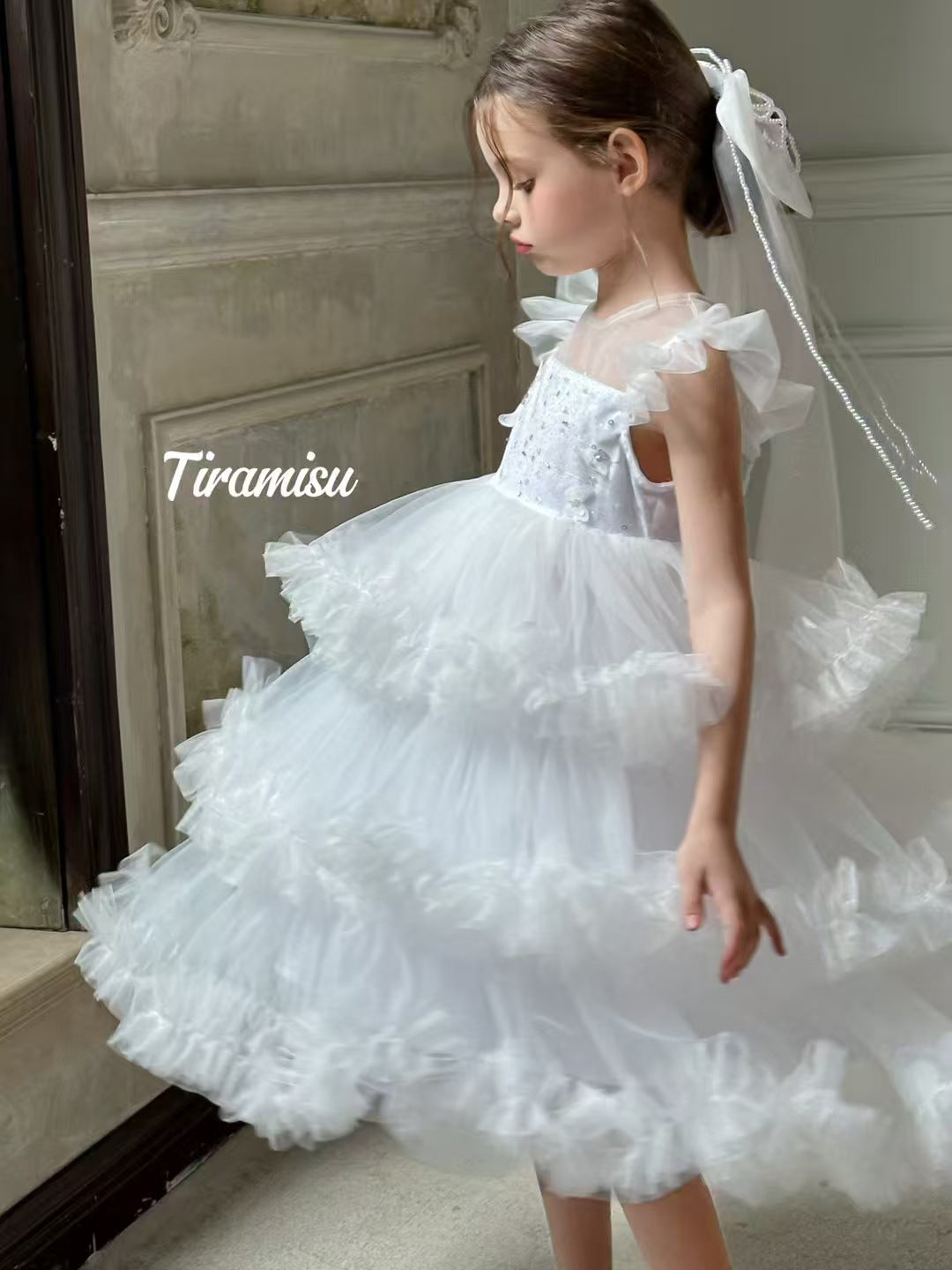 Tiramisu Girls White Dream Dress (100-150/ 3y-12y)