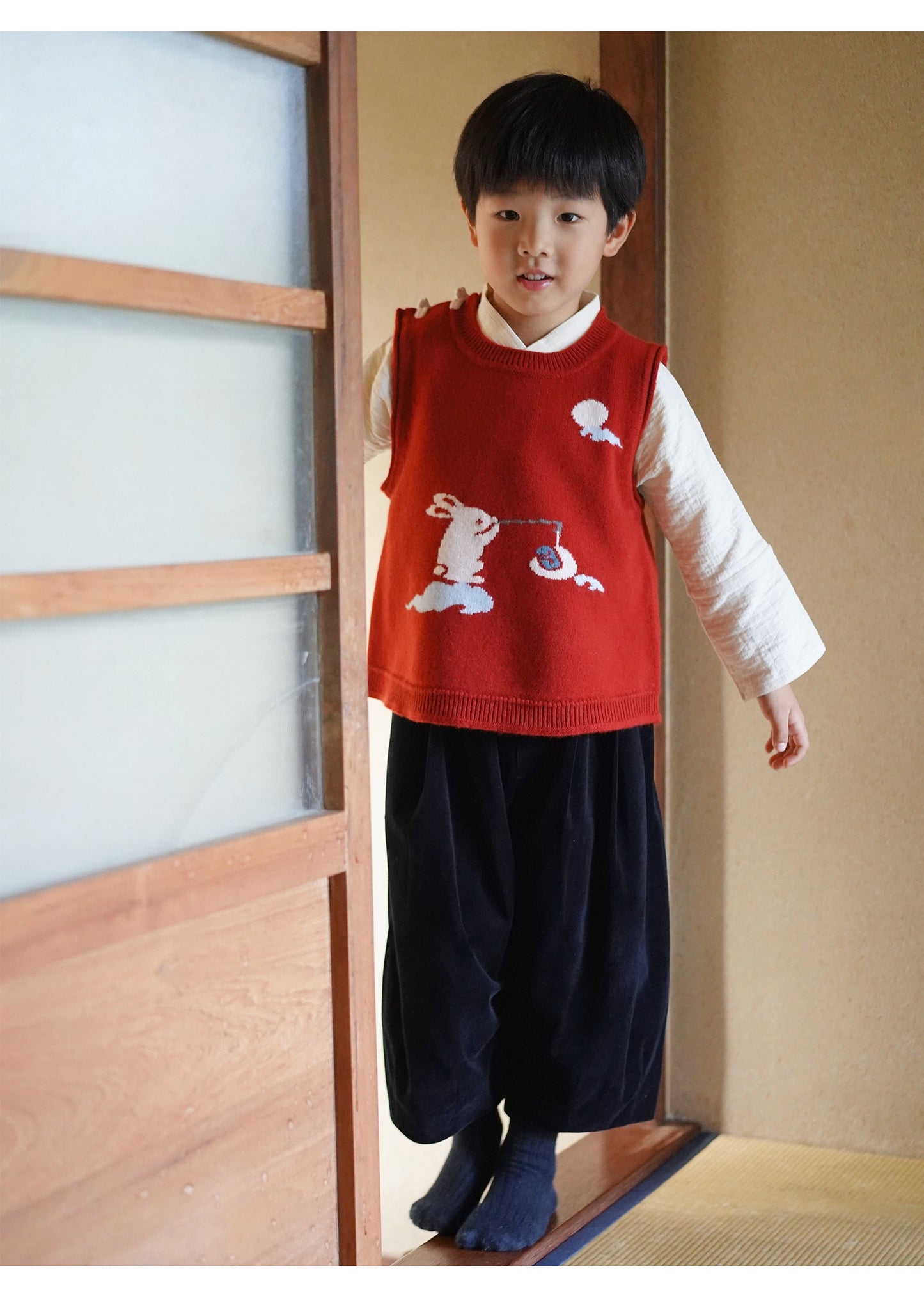 MaNa  Chinese New Year Toddler Knitted Wool Vest