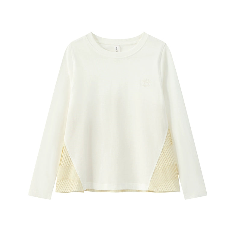 Jollybean Girls Pleated Breeze A-Line Long Sleeve Tee (120-170/ 5y-Adult)