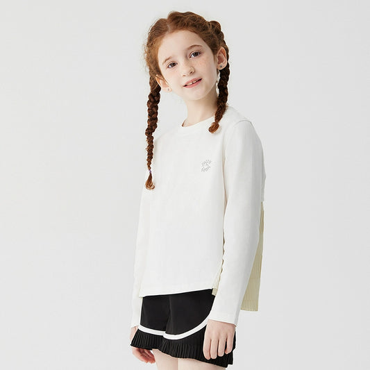 Jollybean Girls Pleated Breeze A-Line Long Sleeve Tee (120-170/ 5y-Adult)