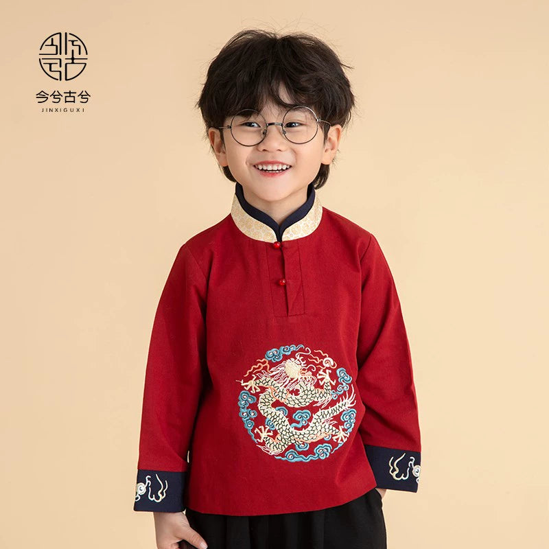 JXGX Fall/Spring Chinese New Year Boy Top Shirt ---Jingyuan