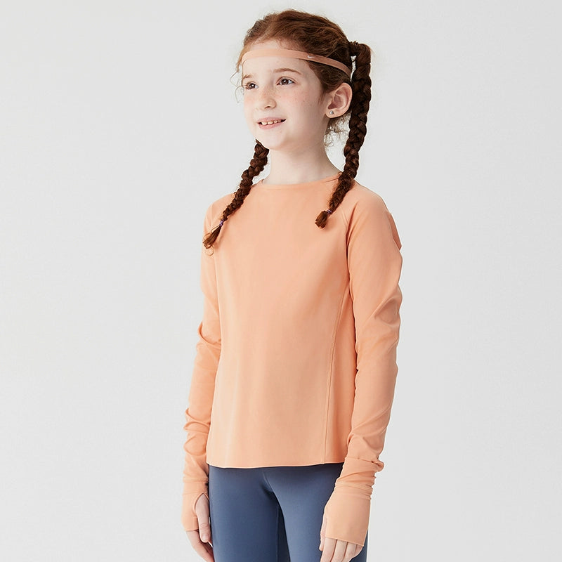 Jollybean BreezeBack Girls' Quick-Dry Split-Back Long Sleeve Top (120-170/ 5y-Adult)