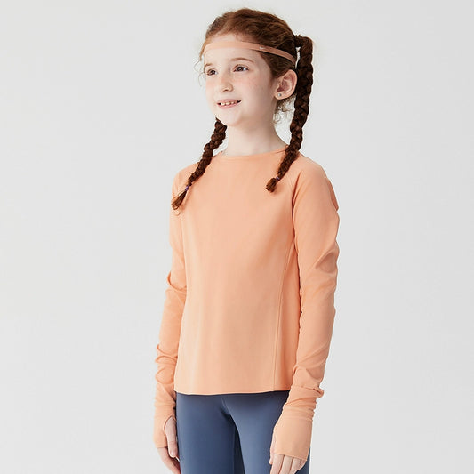 Jollybean BreezeBack Girls' Quick-Dry Split-Back Long Sleeve Top (120-170/ 5y-Adult)