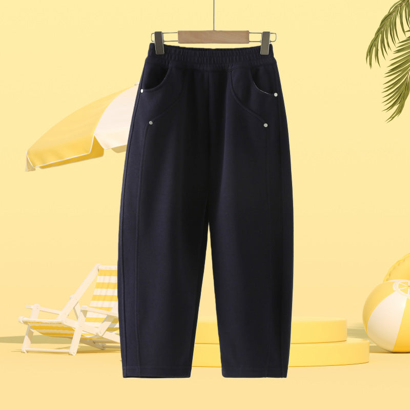 Kids Soft Curved-Leg Joggers Casual Sweatpants