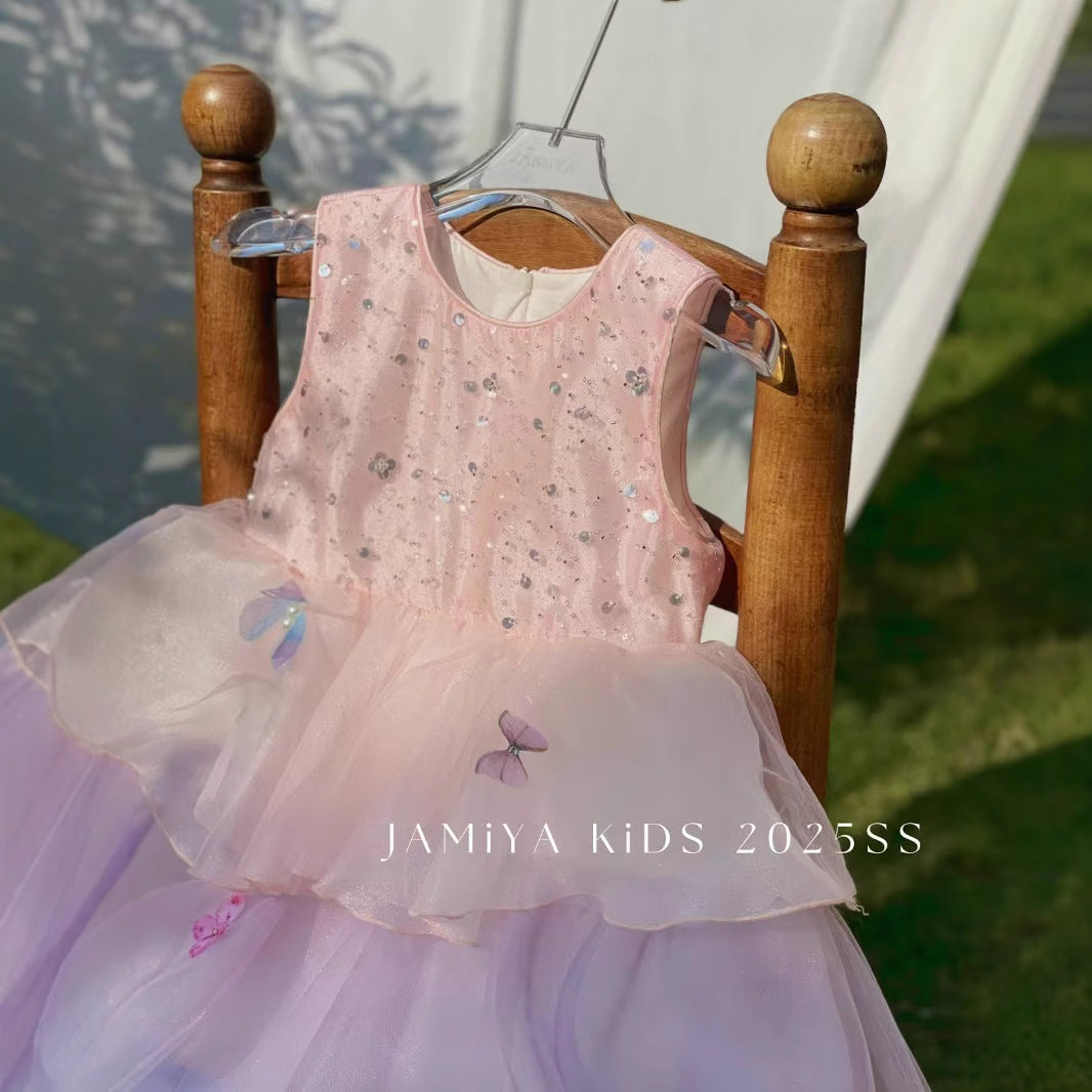 Jamiya Girls Fairy Blossom Layered Tulle Princess Dress (100-150/3y-12y)