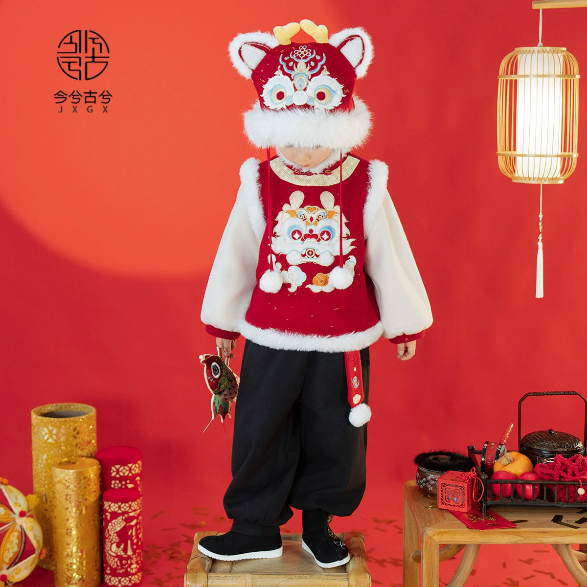 JXGX Chinese New Year Boys Fleece Jacket---Yuze