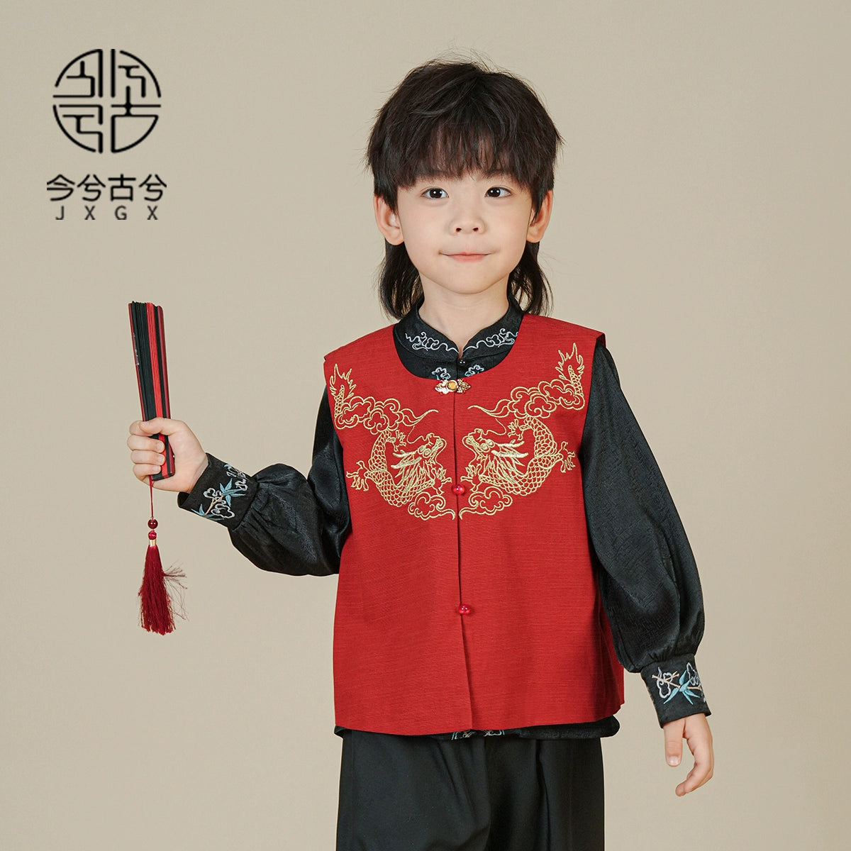 JXGX Fall/Spring Chinese New Year Boy Outfit ---Yunlong