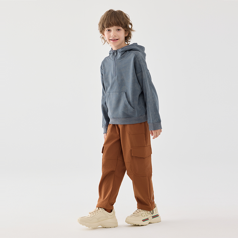 Jollybean CloudDye Kids' Half-Zip Hooded Sweatshirt (120-170/5y-Adult)