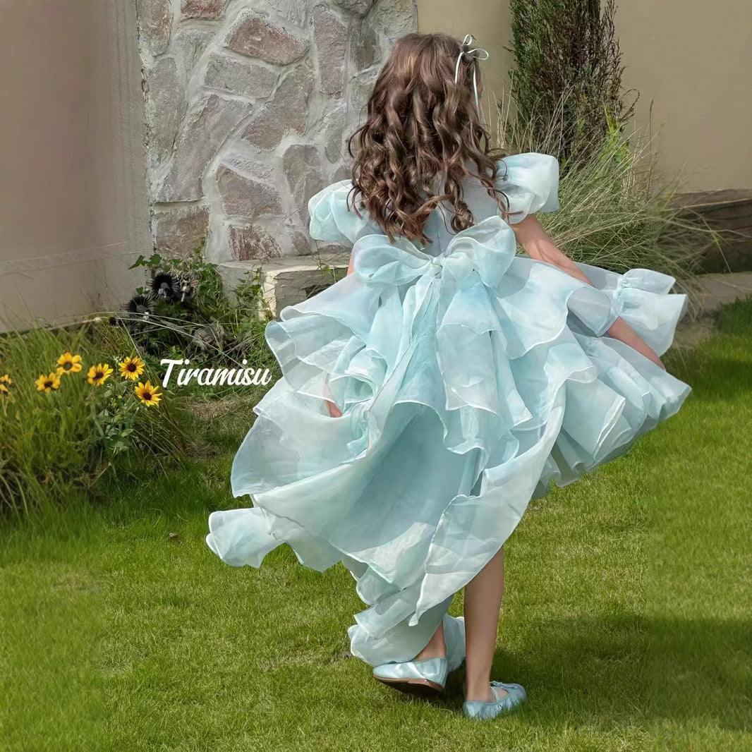 Tiramisu Girls' Aqua Garden Fairy Gown  (100-150/3y-12y)