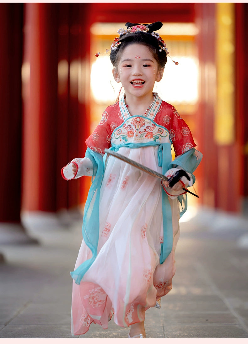 MengHu Girls' Hanfu Confucian Dress ---Yanse--- Chinese New Year