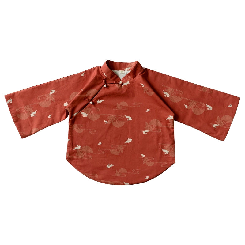 MaNa Kids Chinese New Year Red Wide Sleeve Shirt