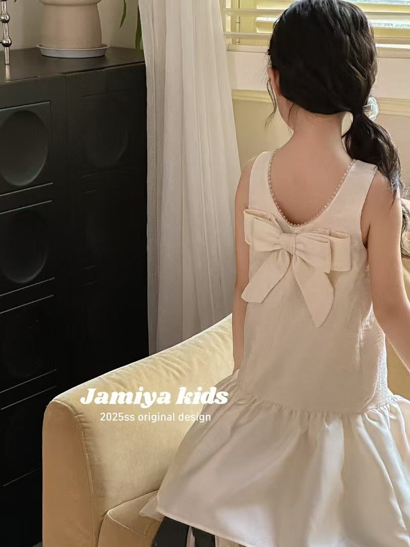 JAMIYA Ivory Bow Blossom Dress (100-150/3y-12y)