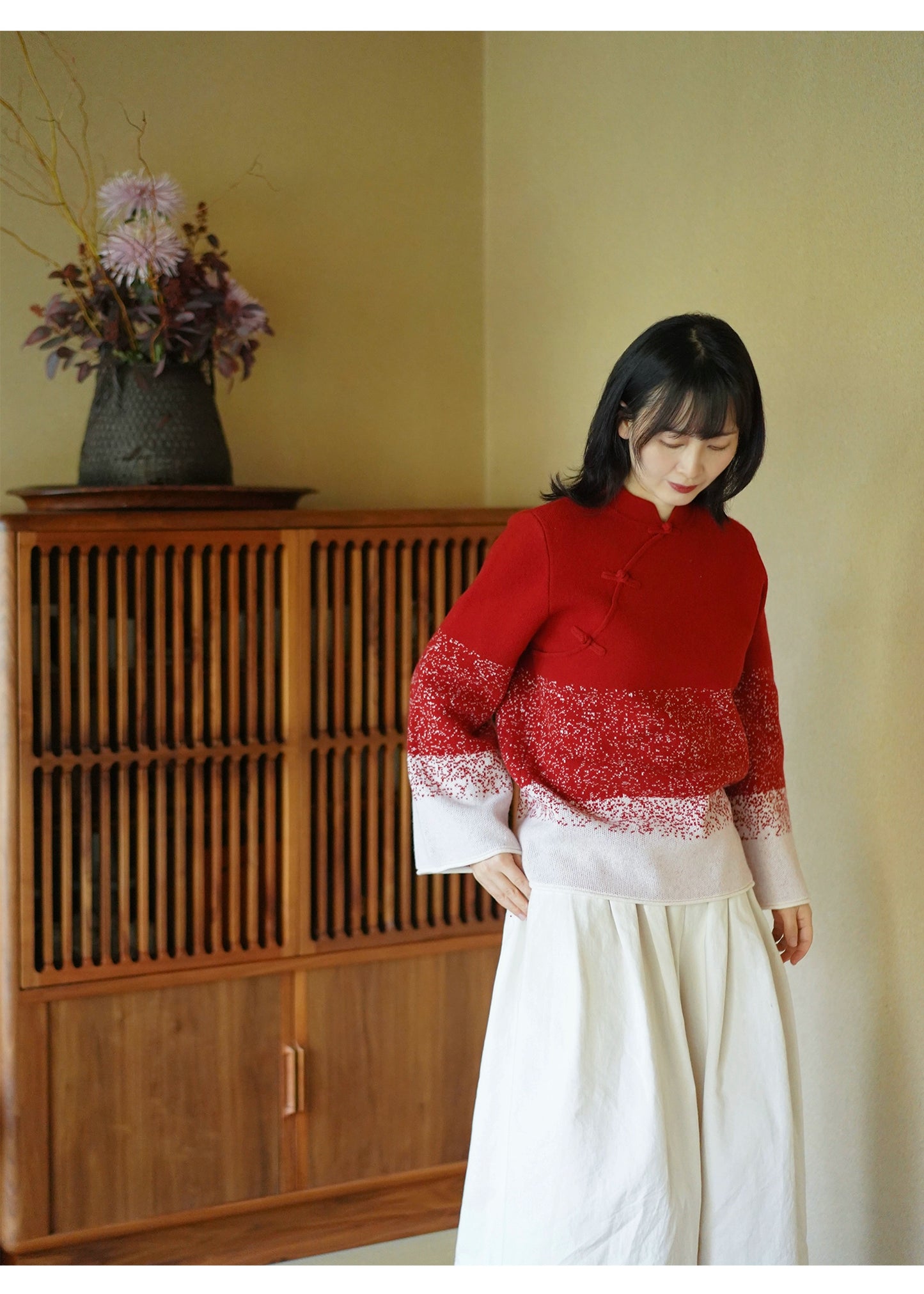 Mana Chinese New Year Girls' Woollen Sweater and Pants