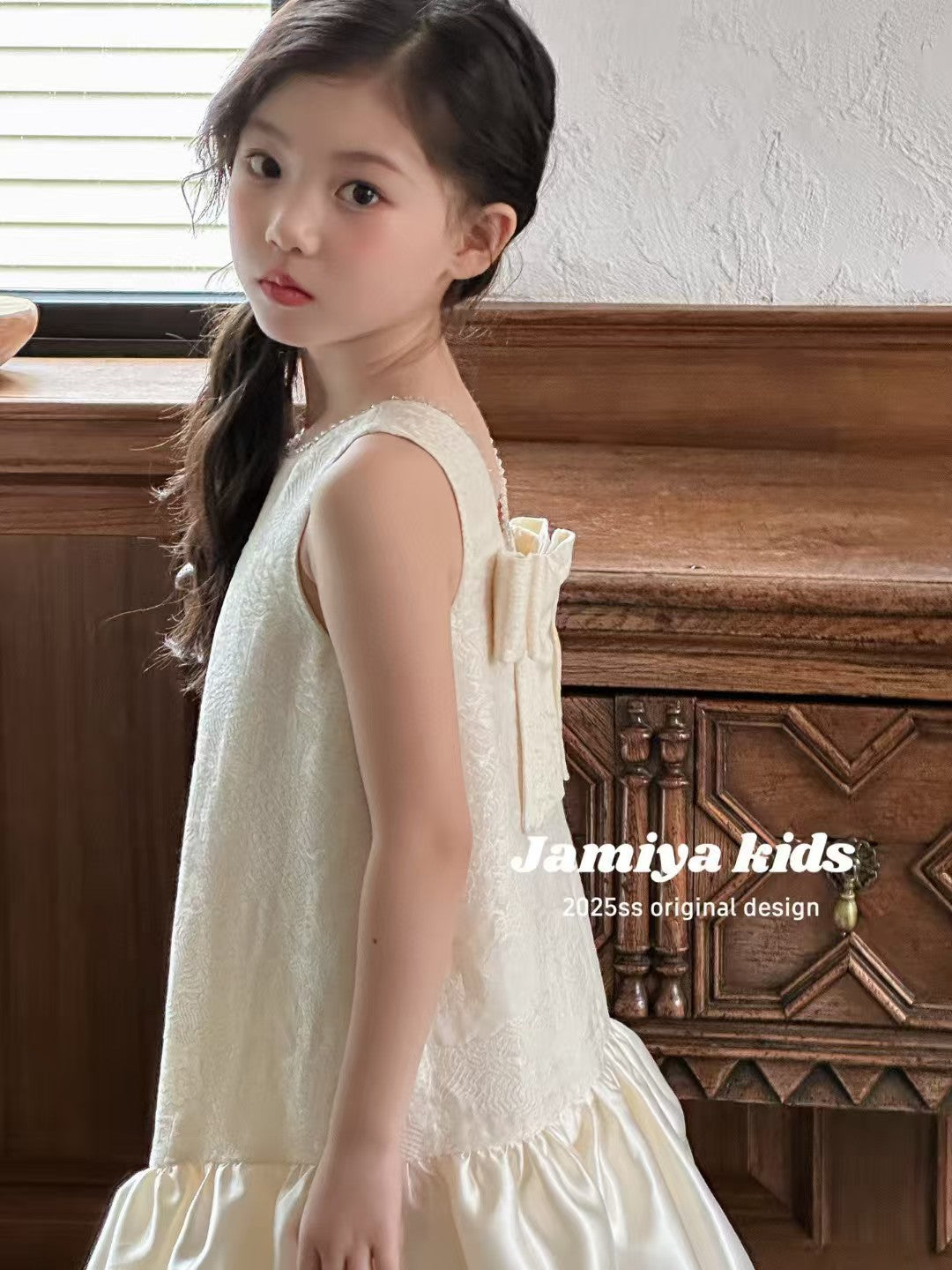 JAMIYA Ivory Bow Blossom Dress (100-150/3y-12y)